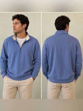 Donald Ross Men’s Large Light Blue Quarter Zip Pullover Golf Performance Top